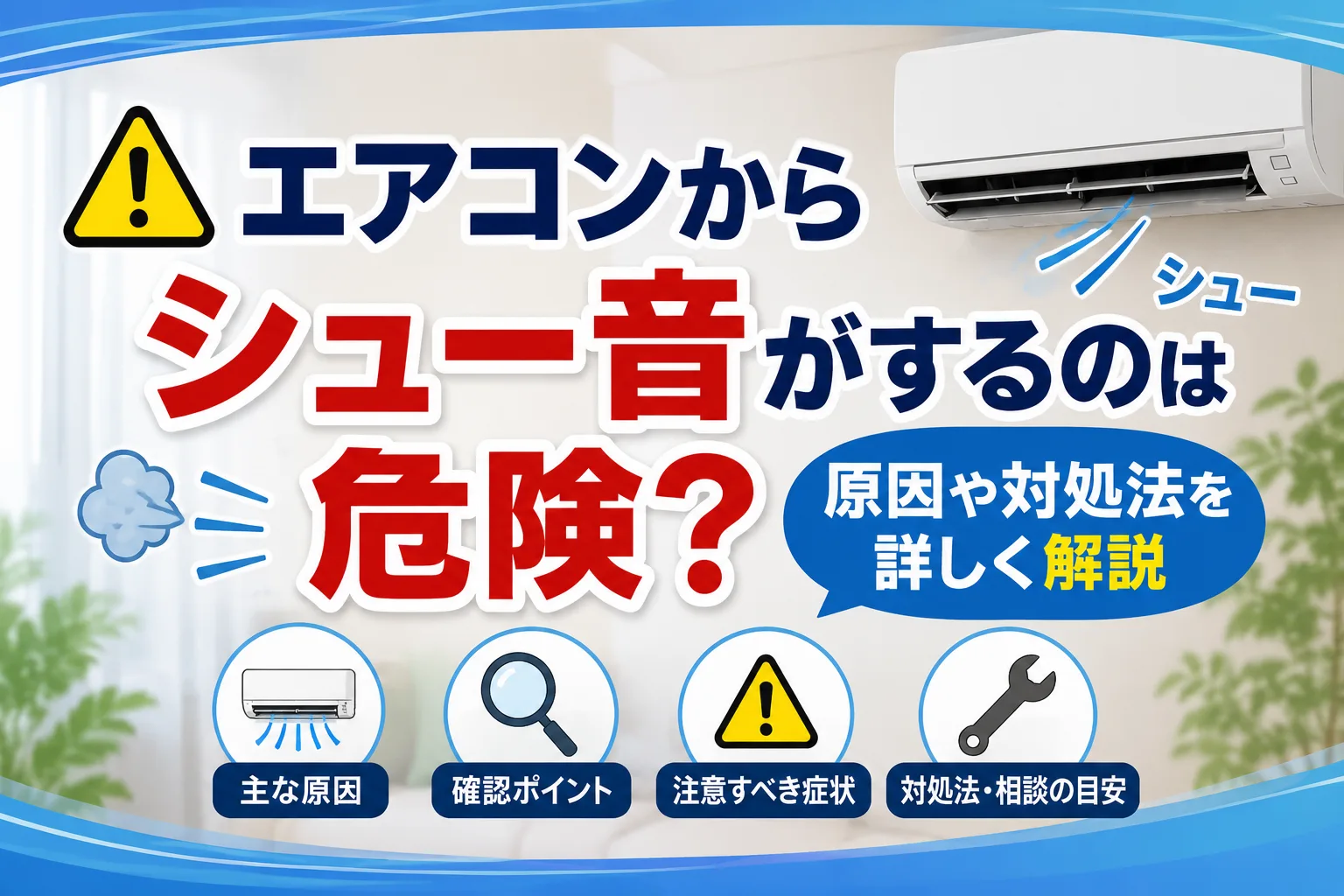 エアコンからシュー音がするのは危険?