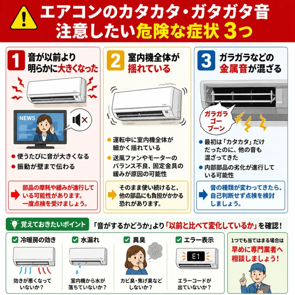 エアコンのカタカタ・ガタガタ音 注意したい危険な症状3つ