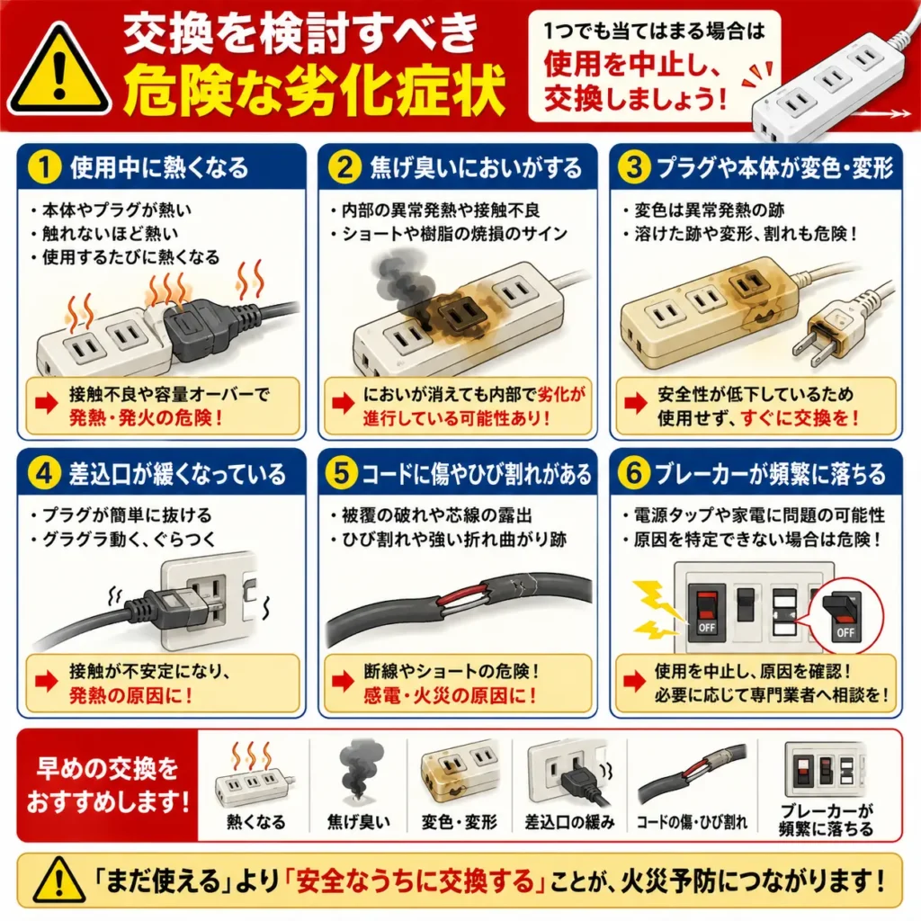 交換を検討すべき危険な劣化症状
