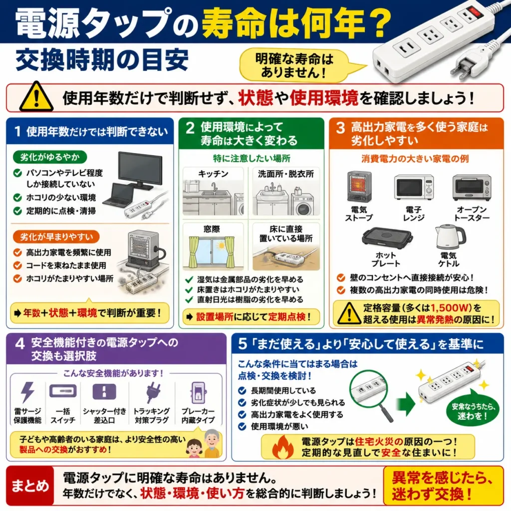 電源タップの寿命は何年?