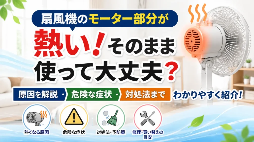 扇風機のモーター部分が熱い！そのまま使って大丈夫？