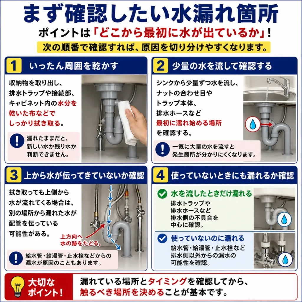 まず確認したい水漏れ箇所