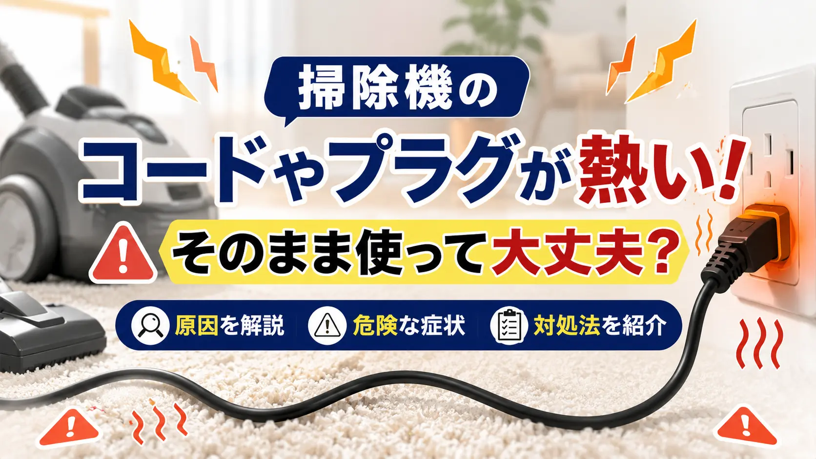 掃除機のコードやプラグが熱い!