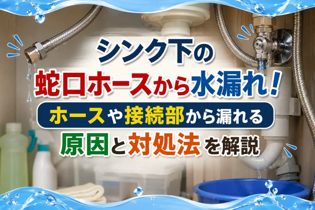 シンク下の蛇口ホースから水漏れ！
