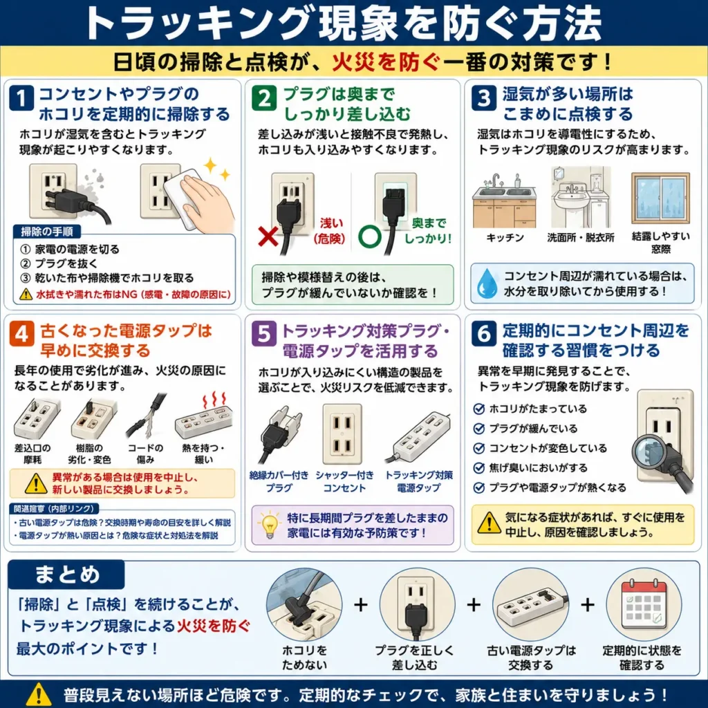 トラッキング現象を防ぐ方法