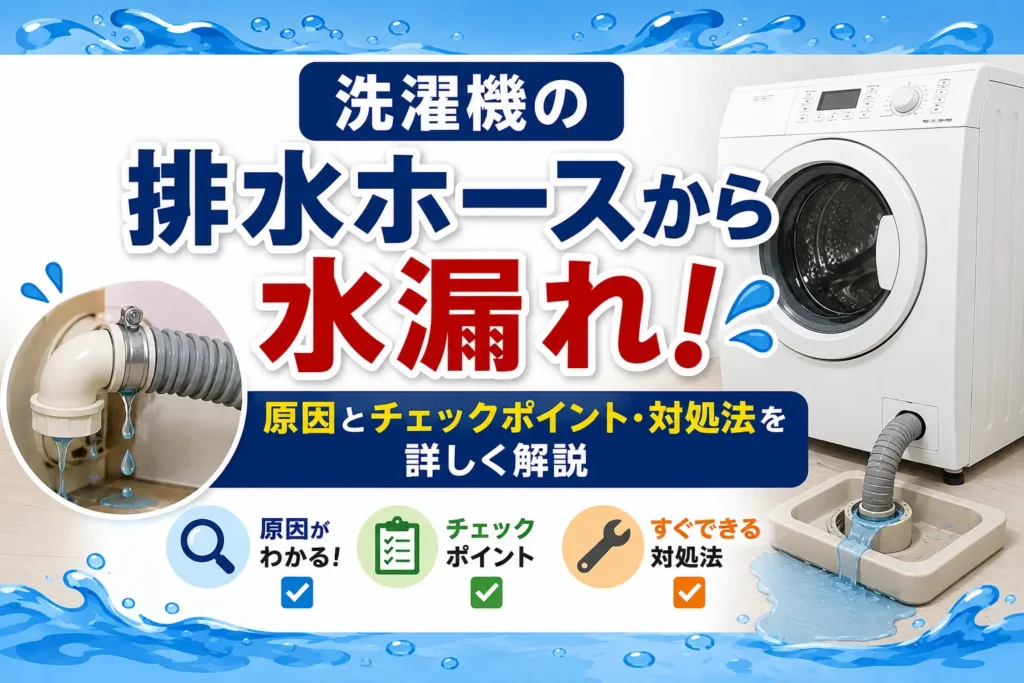 洗濯機の排水ホースから水漏れ！