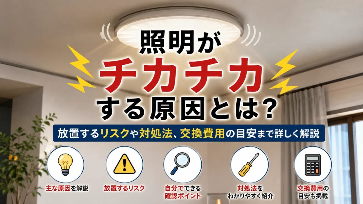 照明がチカチカする原因とは?