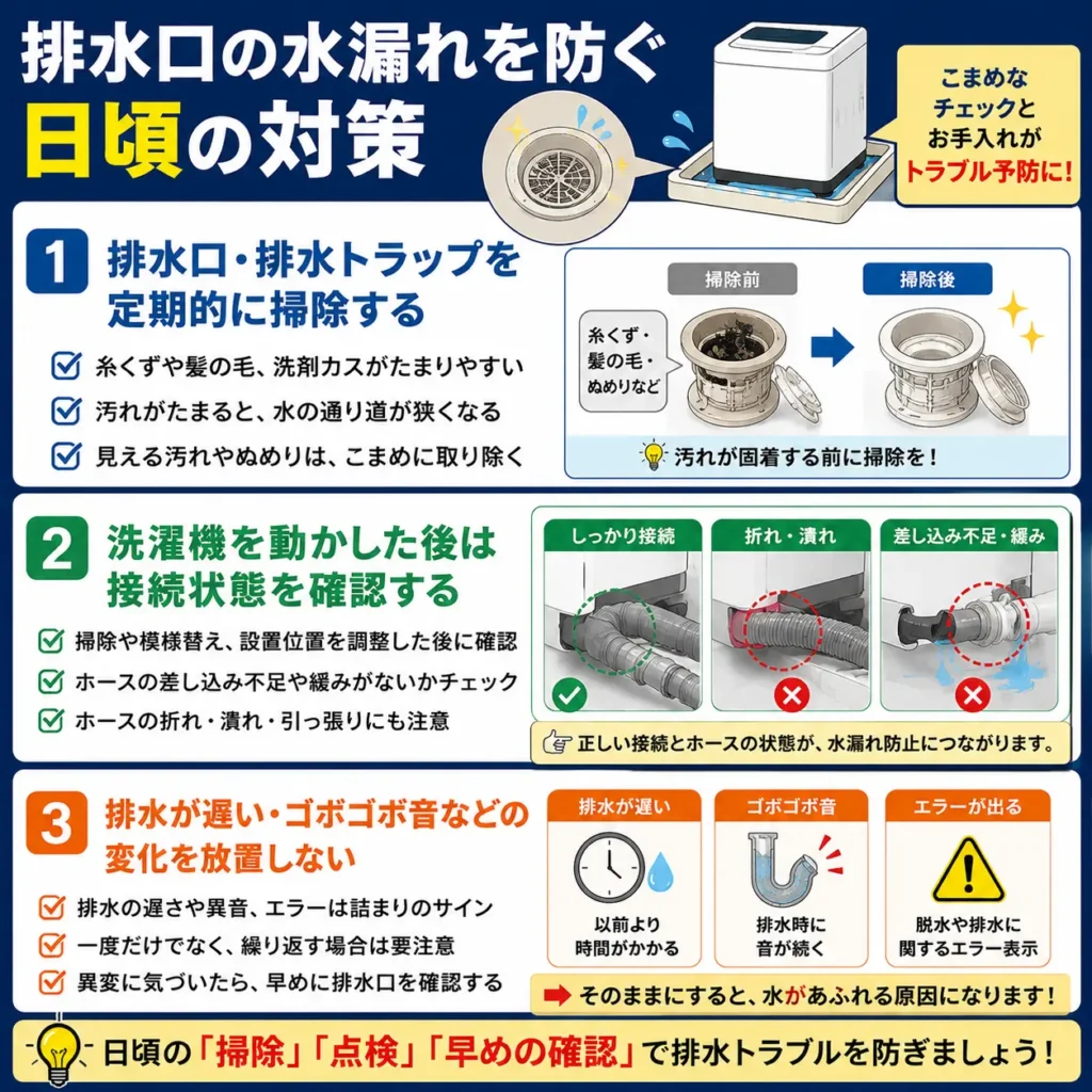 排水口の水漏れを防ぐ日頃の対策