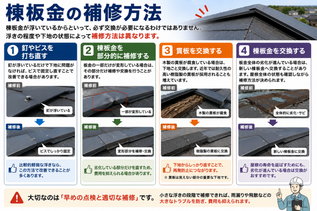 棟板金の補修方法
