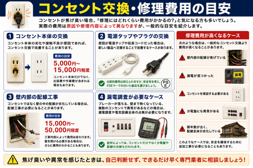 コンセント交換・修理費用の目安