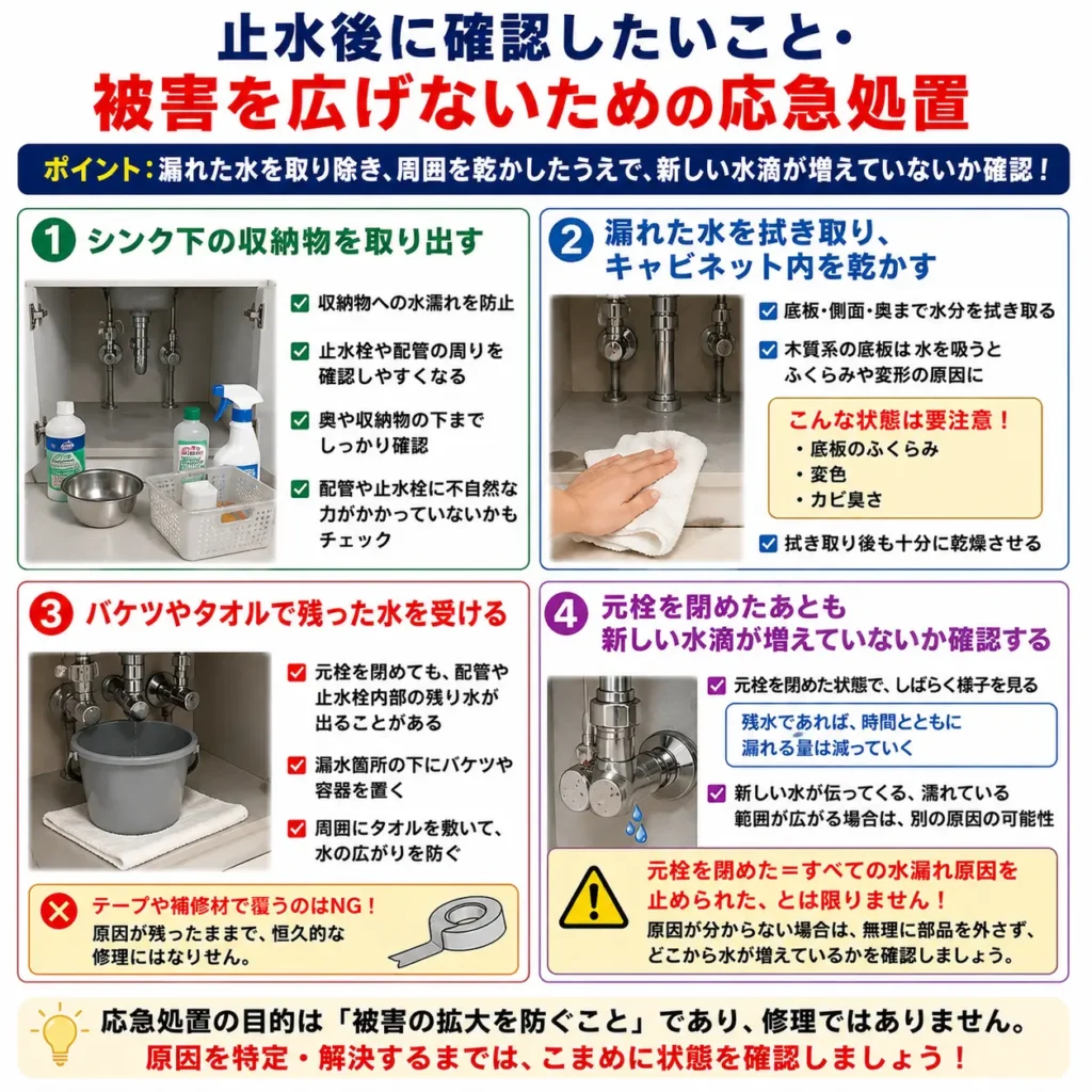 止水後に確認したいこと