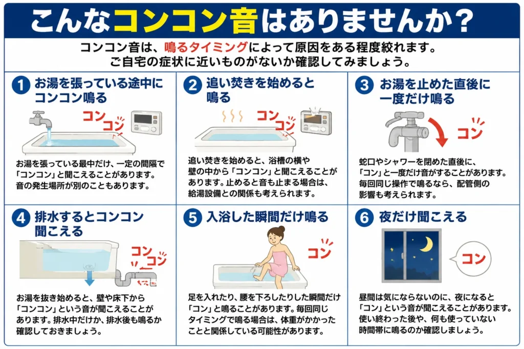 こんなコンコン音はありませんか?