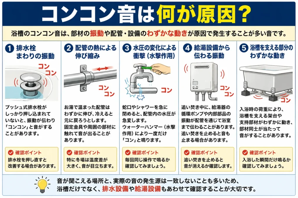 コンコン音は何が原因?
