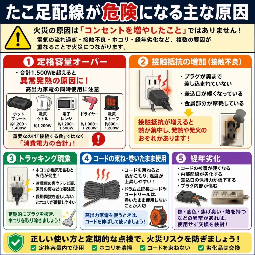 たこ足配線が危険になる主な原因
