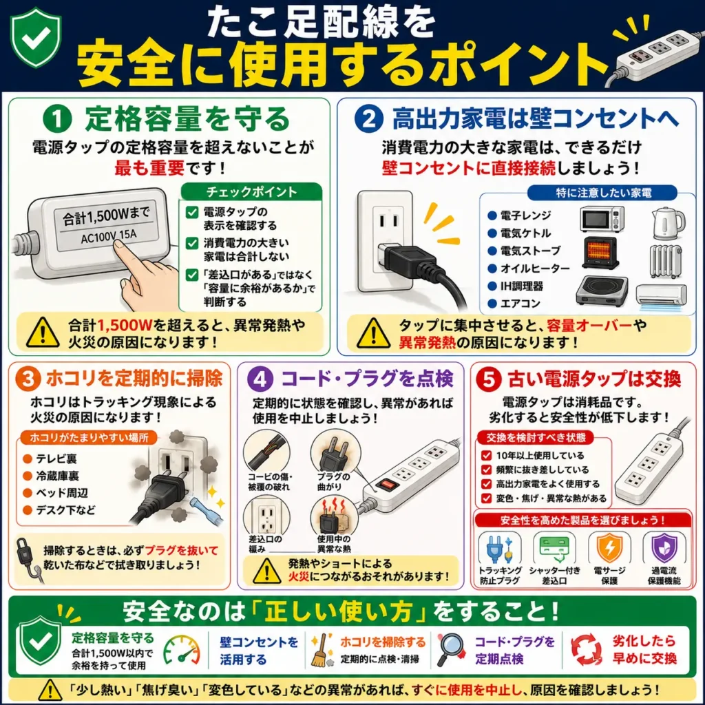 たこ足配線を安全に使用するポイント