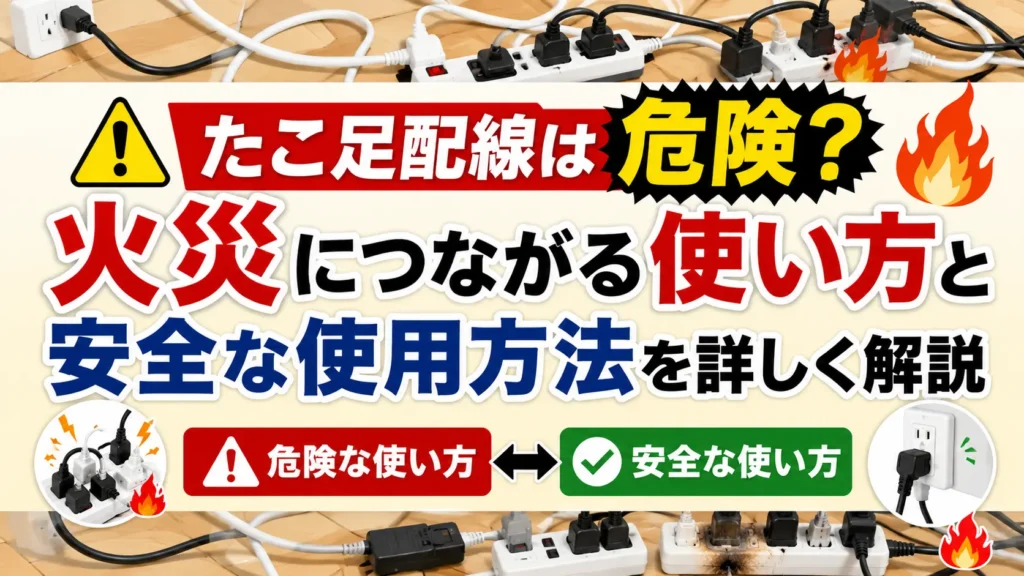 たこ足配線は危険？火災につながる使い方と安全な使用方法を詳しく解説