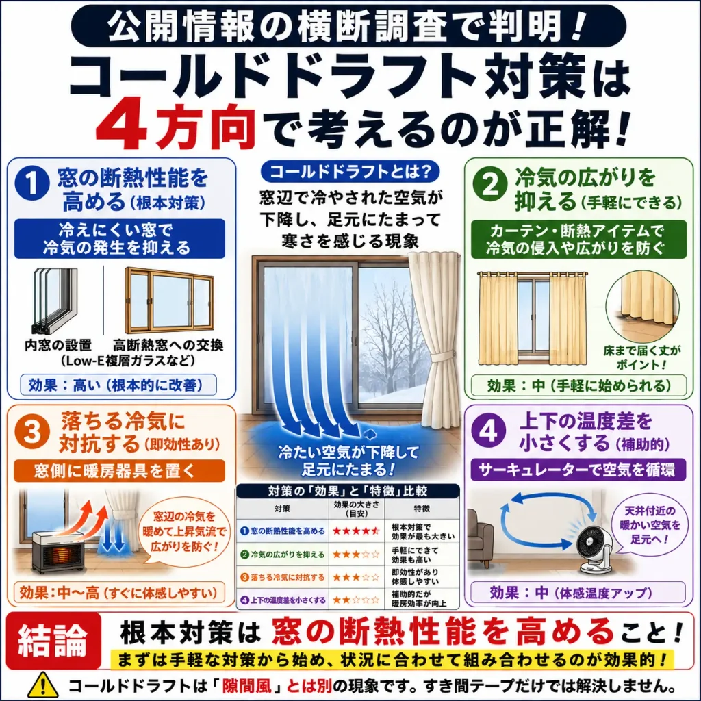 公開情報の横断調査で判明!コールドドラフト対策は4方向で考えるのが正解!