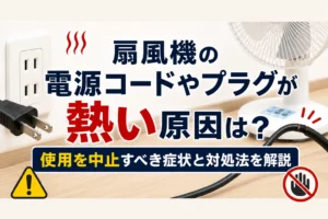 扇風機の電源コードやプラグが熱い原因は？