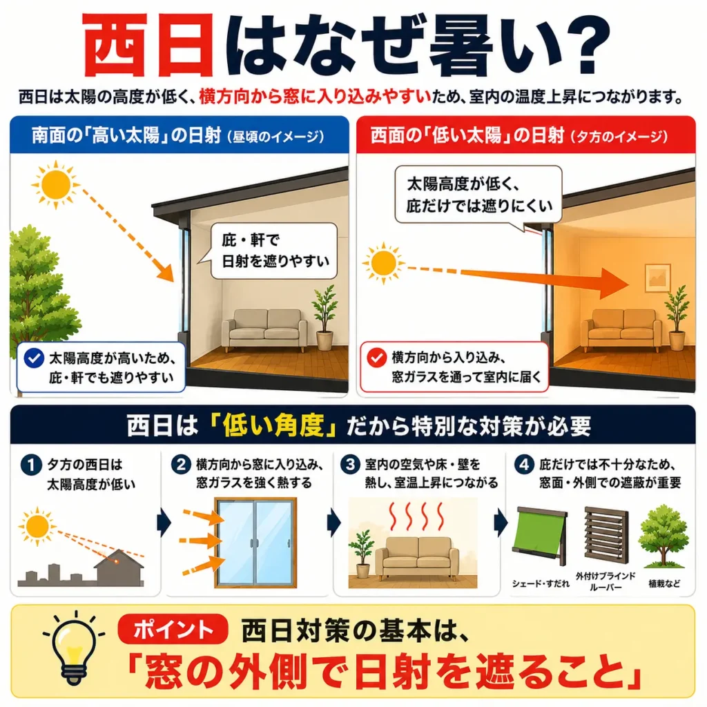 西日はなぜ暑い?