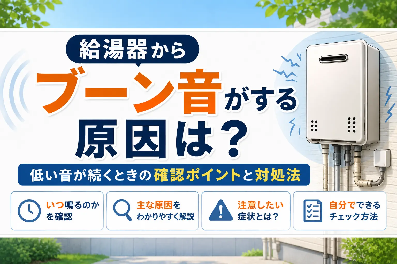 給湯器からブーン音がする原因は?