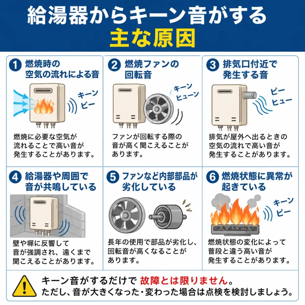 給湯器からキーン音がする主な原因
