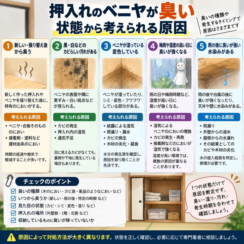 押し入れのベニヤが臭い