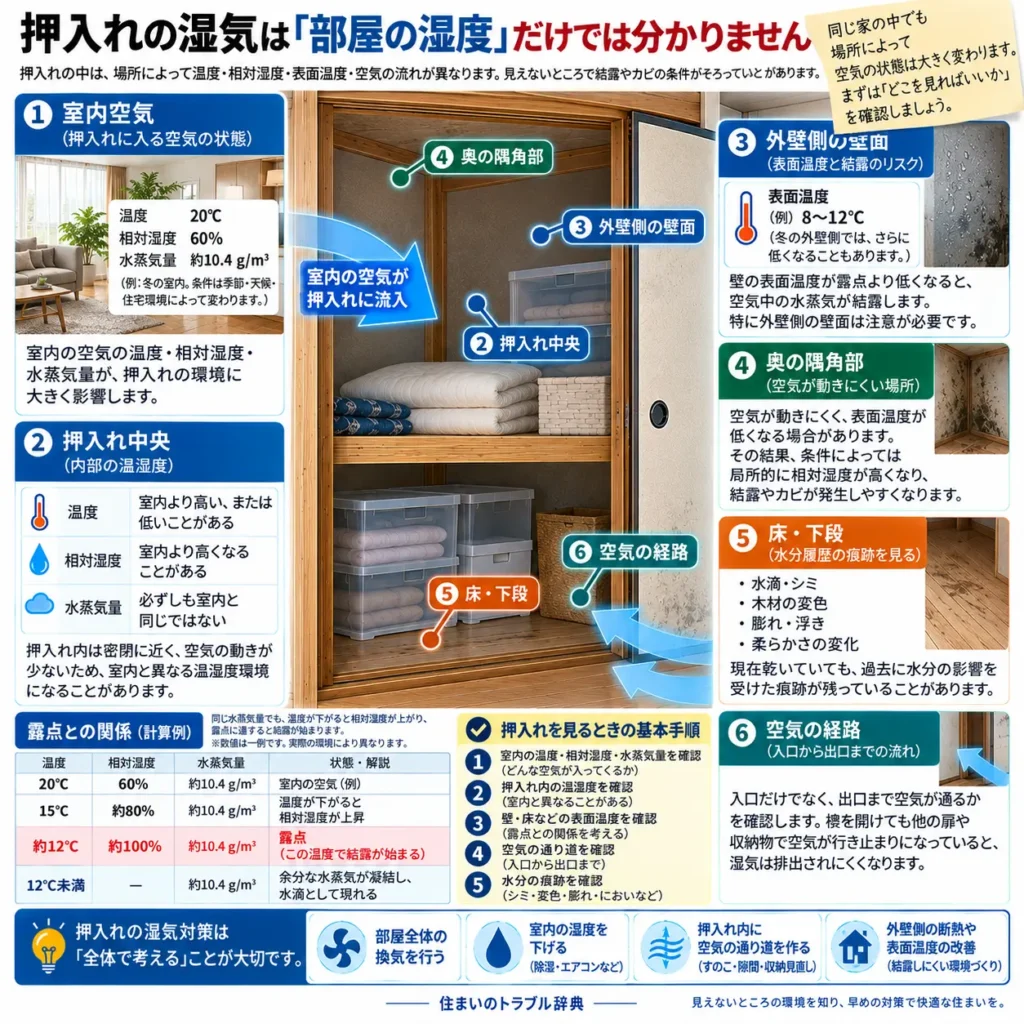押入れの湿気は部屋の湿度だけではわかりません
