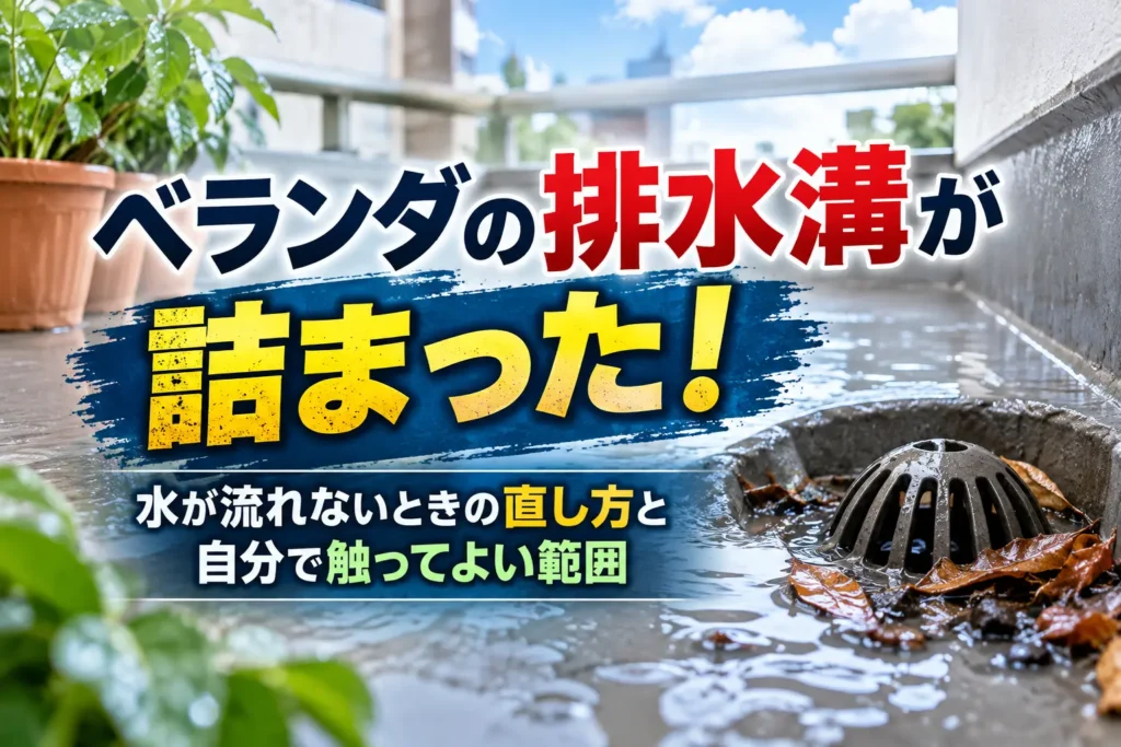 ベランダの排水口が詰まった！
