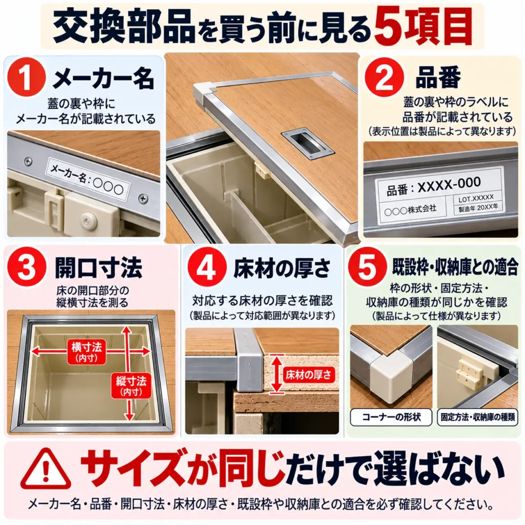 交換部品を買う前に見る5項目