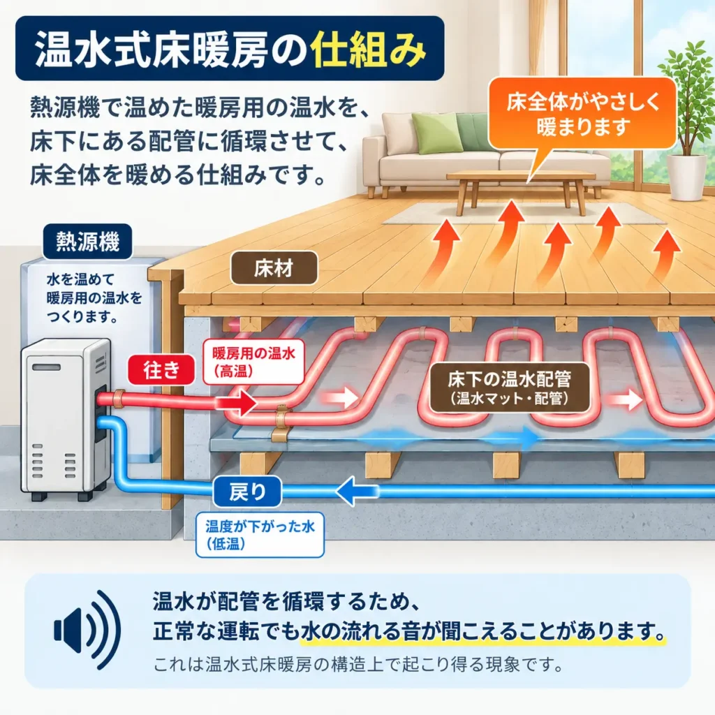 温水式床暖房の仕組み